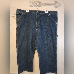 Mens Wranglers 42 Blue Denim Jean Cargo Shorts/Pants